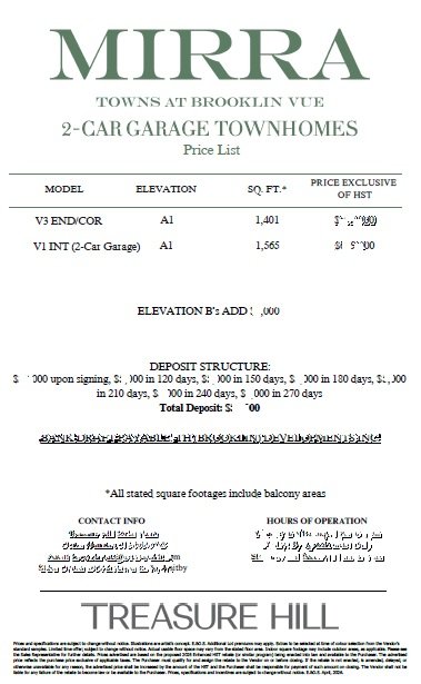 Mirra Price List